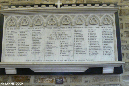 Grane Road Methodist Church - War Memorial